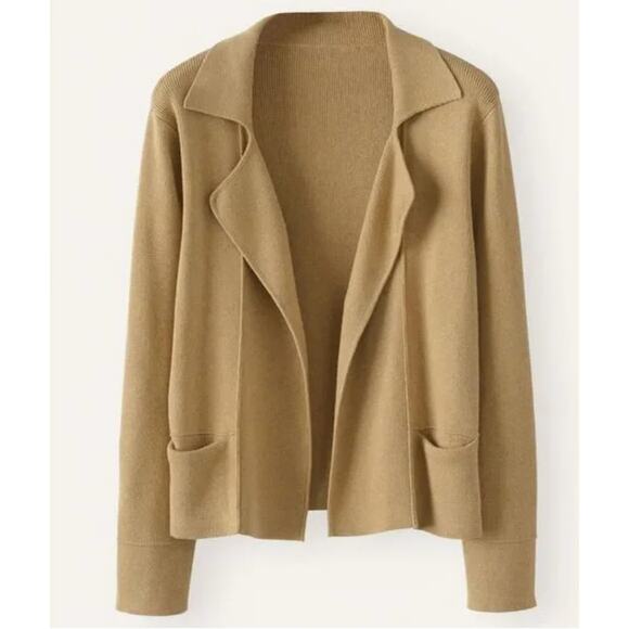 Poetry Cotton Open Collared Jacket Cardigan Sweater 10 M Cotton Edge to Edge - Picture 2 of 9